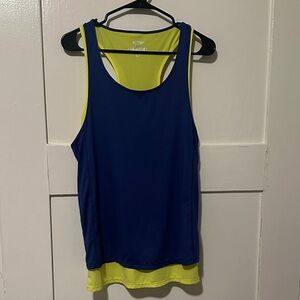 Blue and Yellow Athletic Tank Top